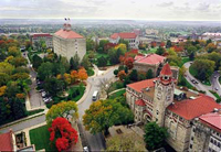 view of the Natural History Museum at KU