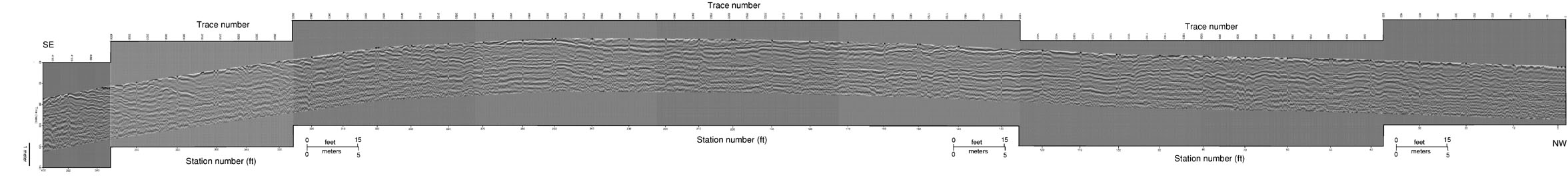 GPR data presented in a profile.