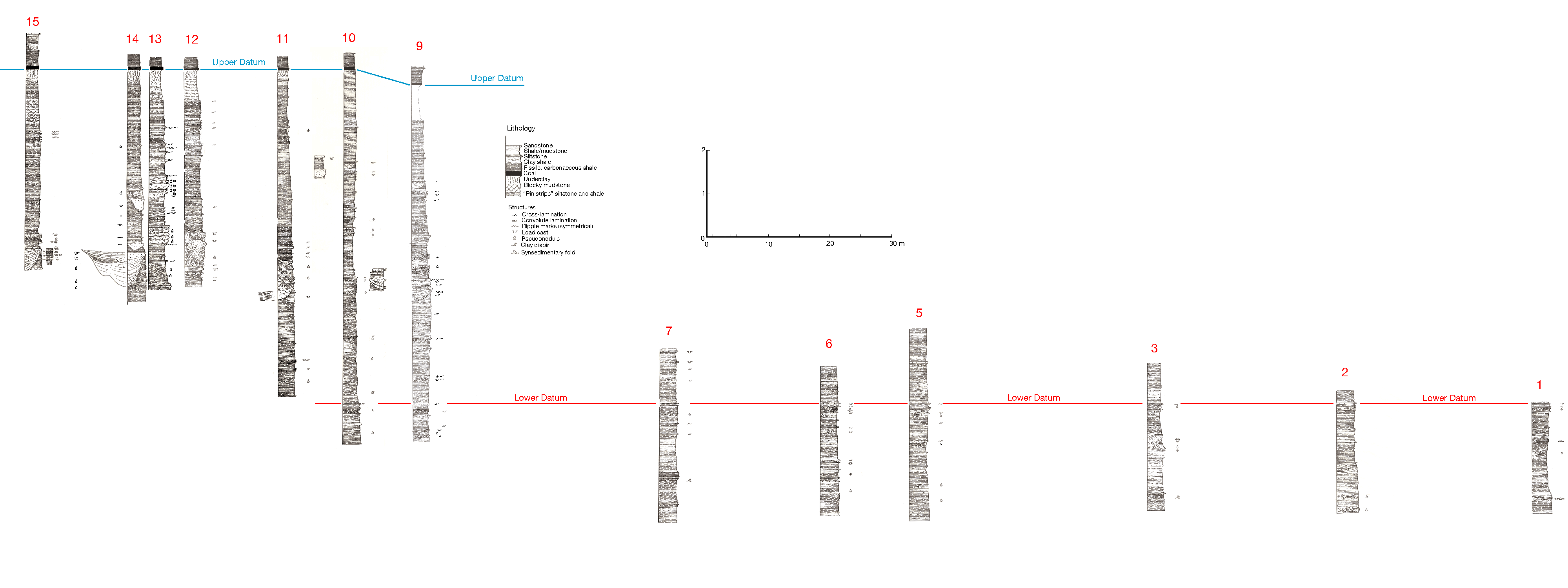 Thirteen measured sections.