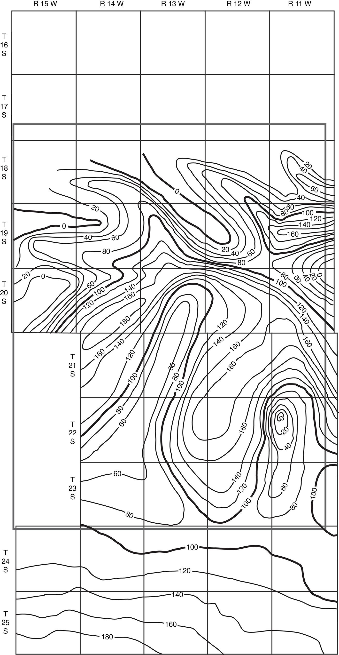 thickness greatest in southern Stafford and along border of two counties