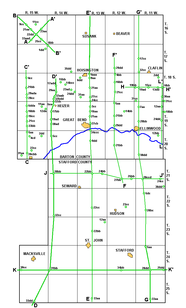 Location of test holes