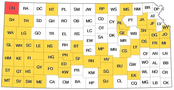 Index map of Kansas showing Cheyenne County and other bulletins online