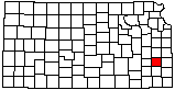 small map of Kansas; click to change counties