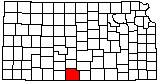 small map of Kansas; click to change counties