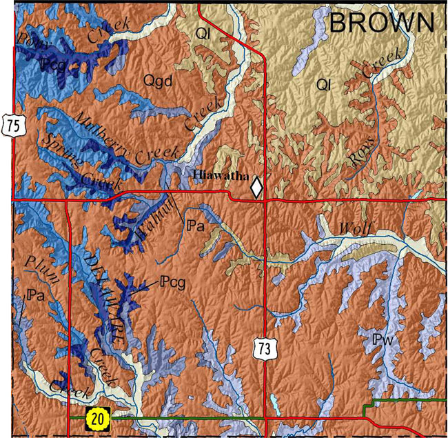 Brown county geologic map