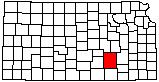 small map of Kansas; click to change counties