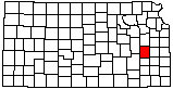 small map of Kansas; click to change counties