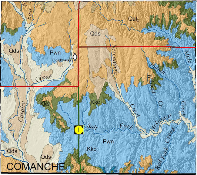 Comanche county geologic map