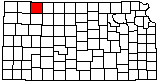 small map of Kansas; click to change counties