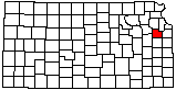 small map of Kansas; click to change counties