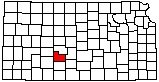 small map of Kansas; click to change counties