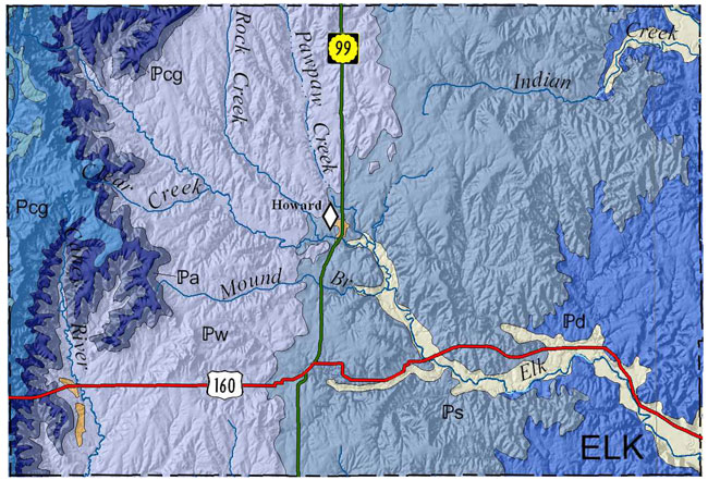 Elk county geologic map