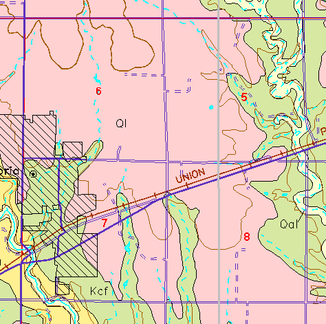 small part of Ellis Co. geologic map