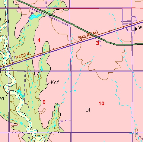 small part of Ellis Co. geologic map