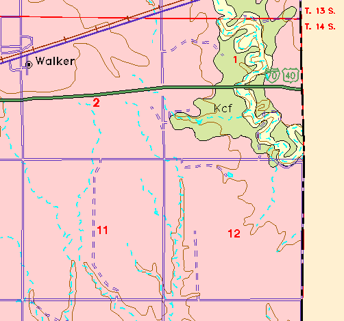 small part of Ellis Co. geologic map