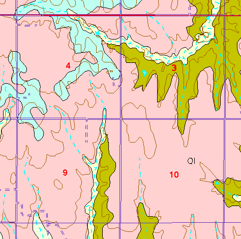 small part of Ellis Co. geologic map