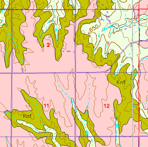 small part of Ellis Co. geologic map