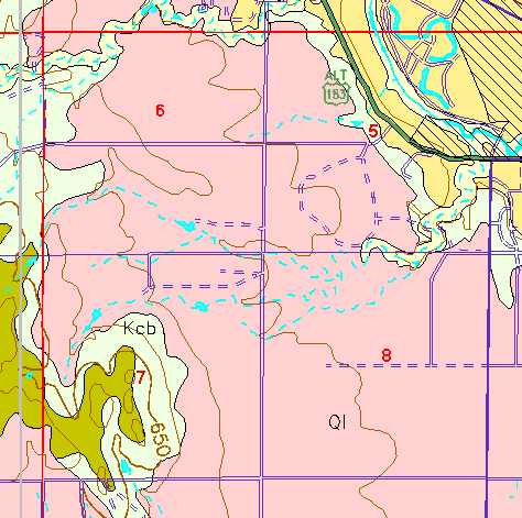 small part of Ellis Co. geologic map