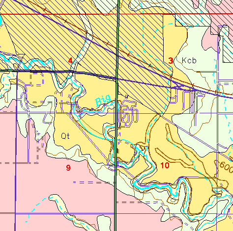 small part of Ellis Co. geologic map