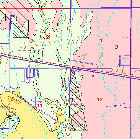 small part of Ellis Co. geologic map