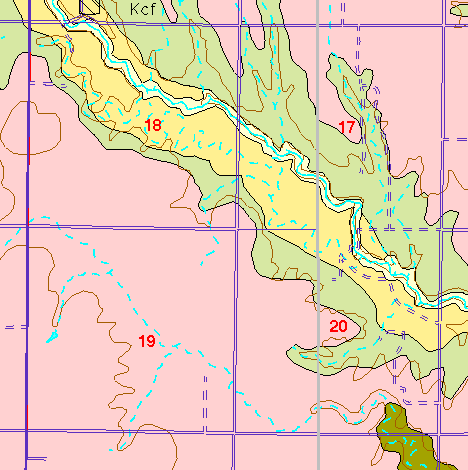 small part of Ellis Co. geologic map