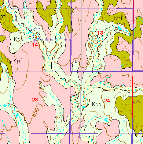 small part of Ellis Co. geologic map