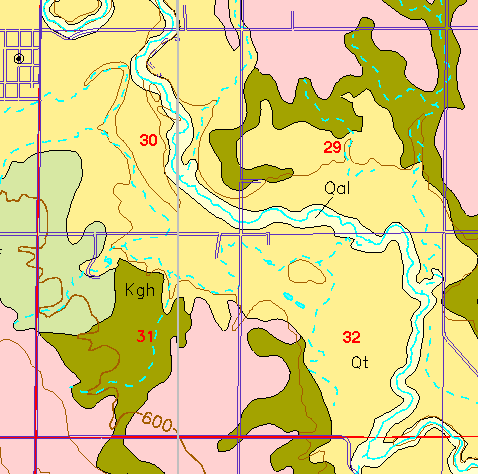 small part of Ellis Co. geologic map