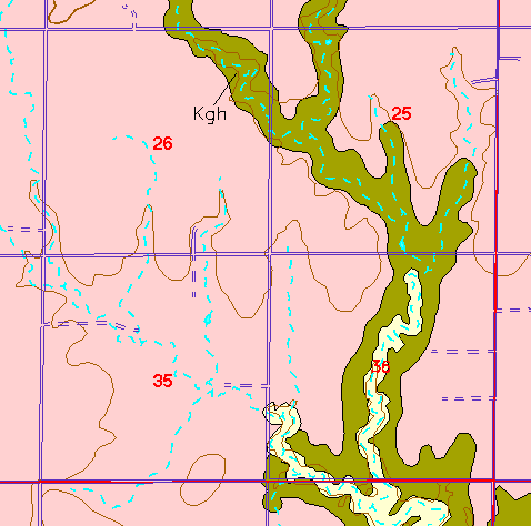 small part of Ellis Co. geologic map