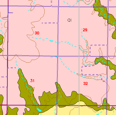 small part of Ellis Co. geologic map