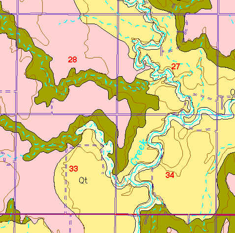 small part of Ellis Co. geologic map