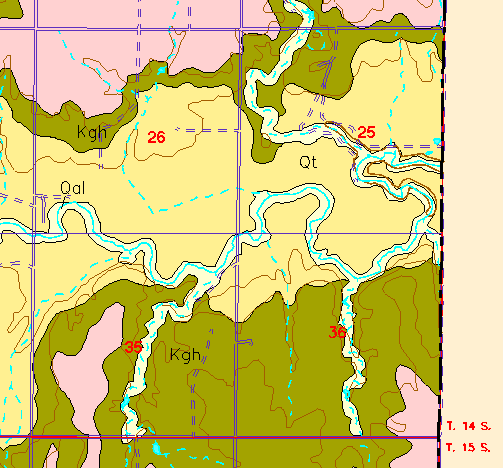 small part of Ellis Co. geologic map