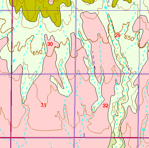 small part of Ellis Co. geologic map