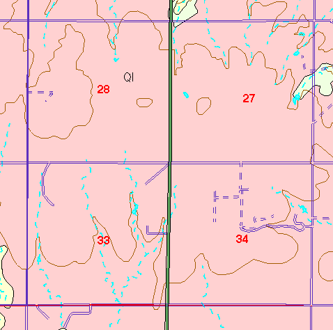 small part of Ellis Co. geologic map