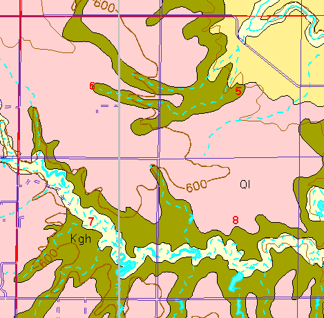 small part of Ellis Co. geologic map