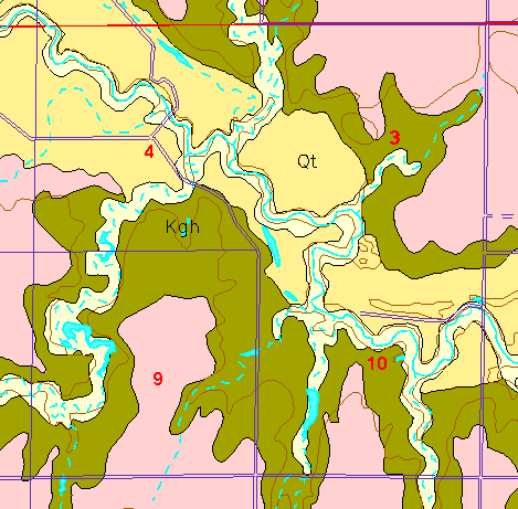 small part of Ellis Co. geologic map