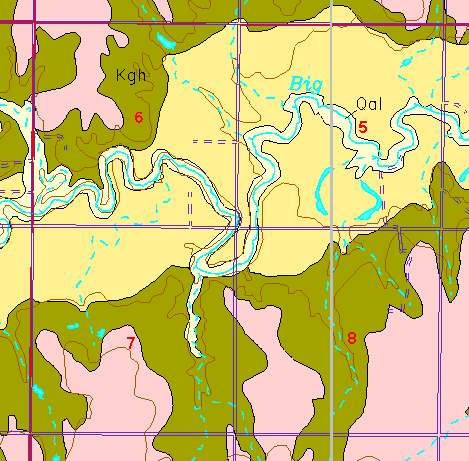 small part of Ellis Co. geologic map