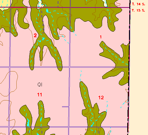 small part of Ellis Co. geologic map