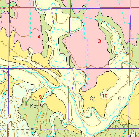 small part of Ellis Co. geologic map