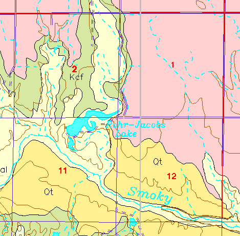 small part of Ellis Co. geologic map