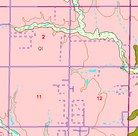 small part of Ellis Co. geologic map