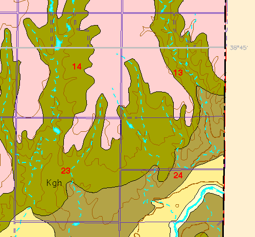 small part of Ellis Co. geologic map