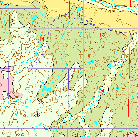 small part of Ellis Co. geologic map