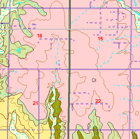 small part of Ellis Co. geologic map