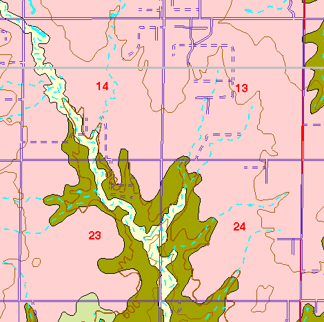 small part of Ellis Co. geologic map