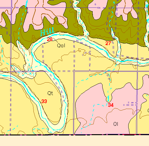 small part of Ellis Co. geologic map