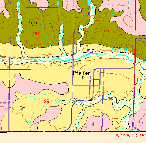 small part of Ellis Co. geologic map