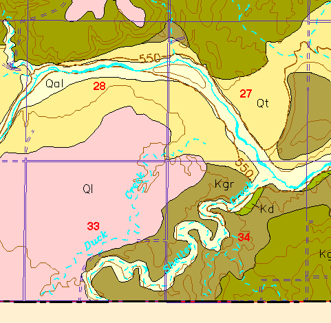 small part of Ellis Co. geologic map