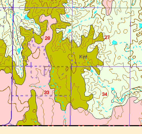 small part of Ellis Co. geologic map