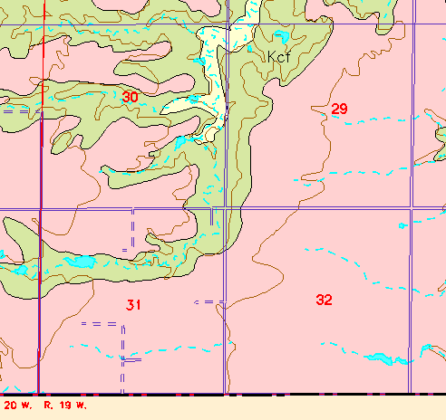 small part of Ellis Co. geologic map