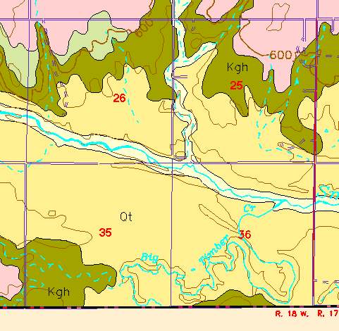 small part of Ellis Co. geologic map